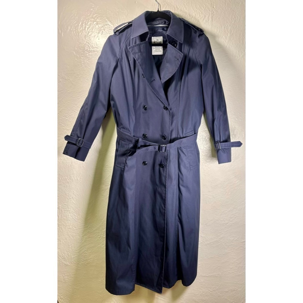 Vintage US Air Force‎ Women's All Weather Trench Coat Blue 14L Removable Liner